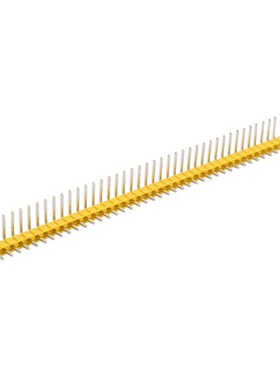 黄色单排弯针 插针 1*40PIN 铜针 黄色 间距2.54MM (5只/包)