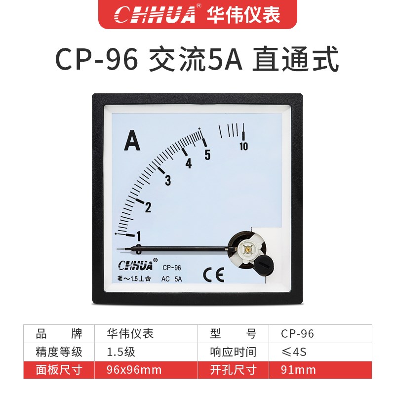华伟仪表CP-96电流表电压表交流1A-5y0A直通30/5-3000/5 300V500V