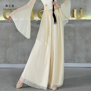 古典舞裤子飘逸演出服纱裤夏成人中国舞练功服2026新款舞蹈阔腿裤