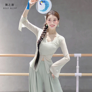 古典舞纱衣身韵中国舞练功服秋冬演出服形体网纱舞蹈上衣女款新款