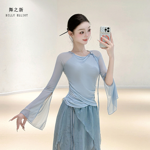 古典舞服装纱衣飘逸演出服网纱舞蹈上衣女款新款长袖中国舞练功服