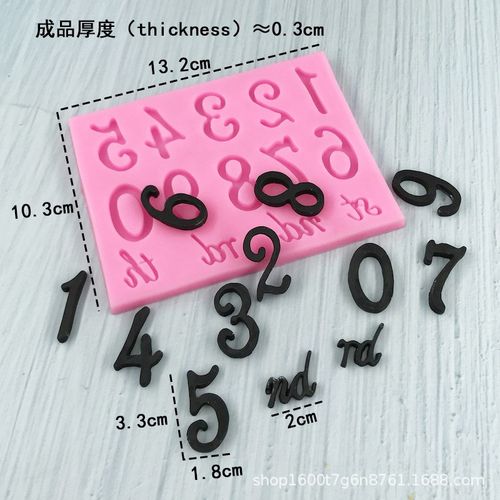 英文字母牌数字硅胶模具翻糖巧克力蛋糕烘焙装饰石塑粘土石膏模具