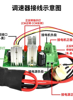 CCM6N PWM微型直流减速电机马达调速控制器6V12V24V30V正反转开关