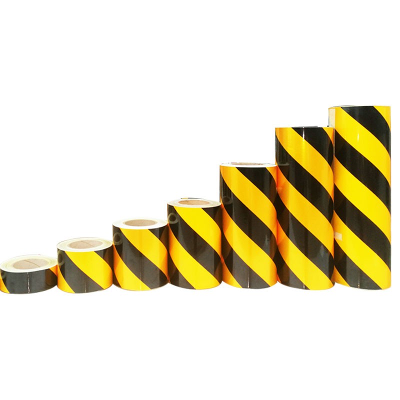 5cm10cm黑黄红白反光膜警示胶带反光贴条地贴纸防水安全标识贴条