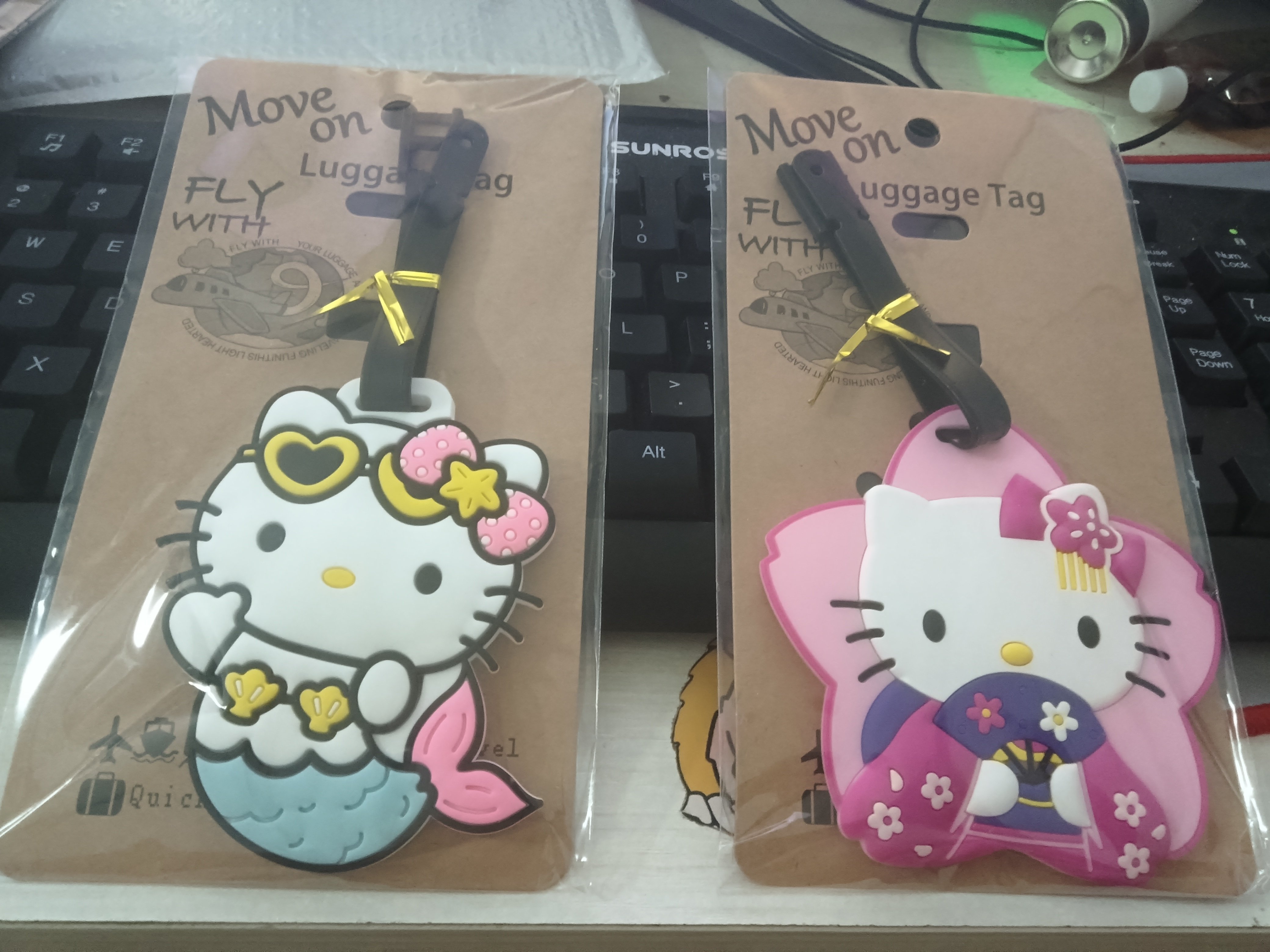 卡通可爱凯蒂猫行李牌登机牌旅行箱防丢挂件行李箱标识牌