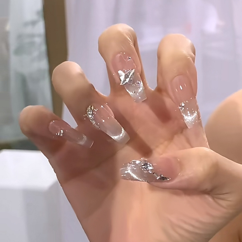 穿戴甲中长款美甲贴片假指甲可拆