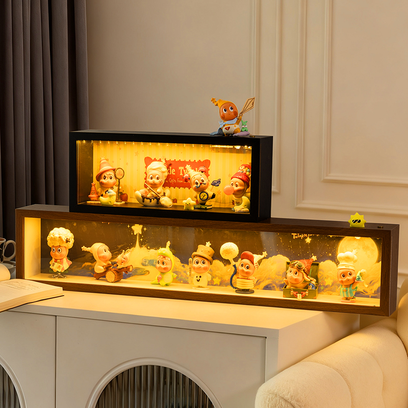 盲盒展示盒造景中空相框触控灯