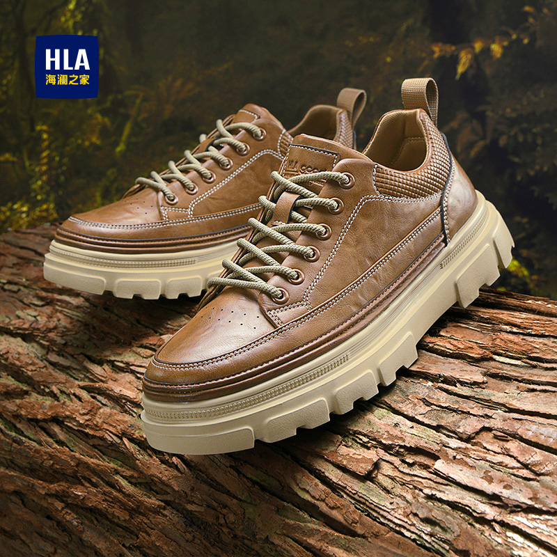 经典低帮工装鞋耐磨百搭厚底皮鞋