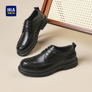 休闲皮鞋 新款 男时尚 擦色英伦商务正装 HLA 结婚新郎鞋 海澜之家男鞋