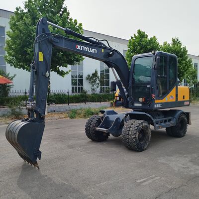 22年新源75轮式挖掘机车况8-9成新 工程施工 挖土机 农用挖掘机