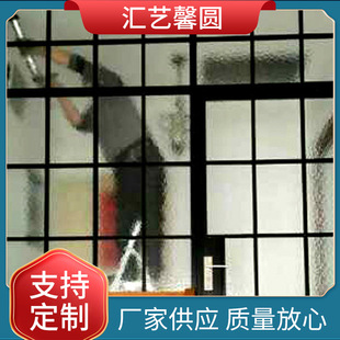 老式黑钢玻璃门窗 复古玻璃铁窗 可定制铁格子黑钢洋房格子门窗