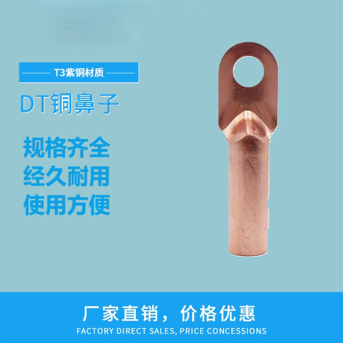 DT铜线鼻子紫铜小头接线端子16/50/70/95/120/185平方线耳