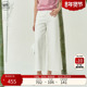 休闲百搭潮流阔腿白牛仔裤 女 新款 时尚 卧虎藏龙 迪凯夏季