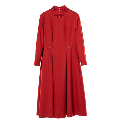 Distin Kidny/迪凯冬季现款时尚高端气质复古喜庆婚礼改良式旗袍