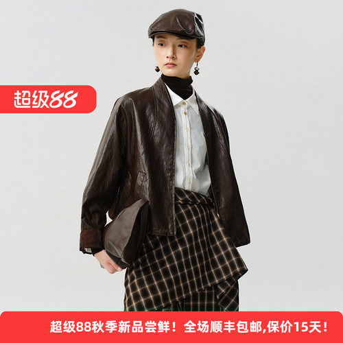 复古机车风休闲皮衣短外套女夹克