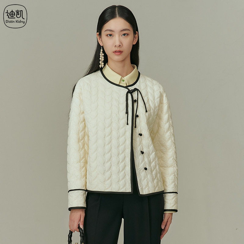 Distin Kidny/迪凯国风棉服春季新中式名媛风时尚气质上衣女外套
