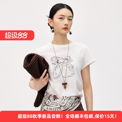 纯棉休闲印花T恤减龄显瘦女上衣