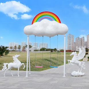 2026新年迎春雕塑骏马造型美陈装 饰商场公园游乐园玻璃钢摆件