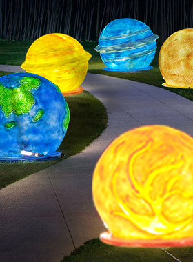 太阳系八大行星月球地球雕塑模型