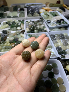 天然和田玉新疆且末料蓝糖料乌龟甲珠子吊坠手链毛衣链手链配件