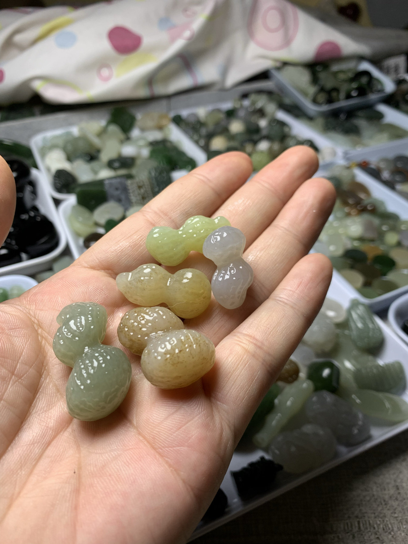 天然和田玉新疆糖料全糖立体花生吊坠锁骨链吊坠手机坠挂件配饰