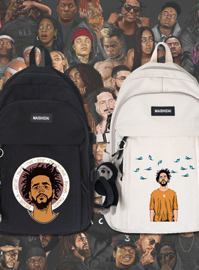 JCole说唱rapper周边学生个性书包男女同款潮流双肩背包旅行包tt