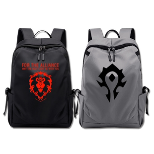 魔兽世界电影周边部落联盟魔兽男女大容量双肩背包学生防水书包tt