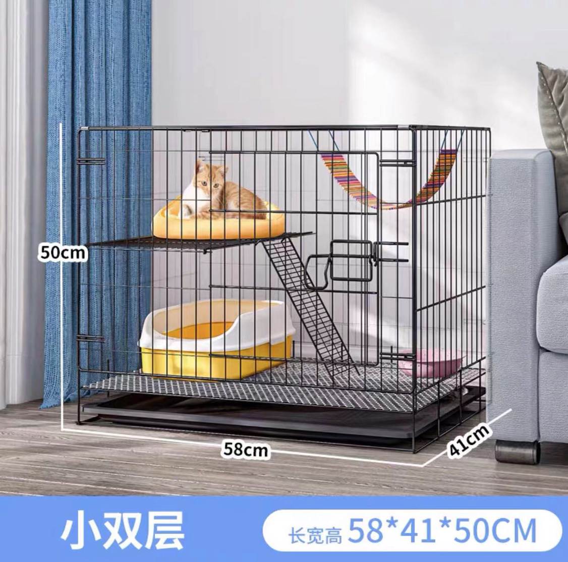 钢丝网厕所室内猫笼可折叠加粗加密小型蜜袋鼯家用狗笼子宠物围栏