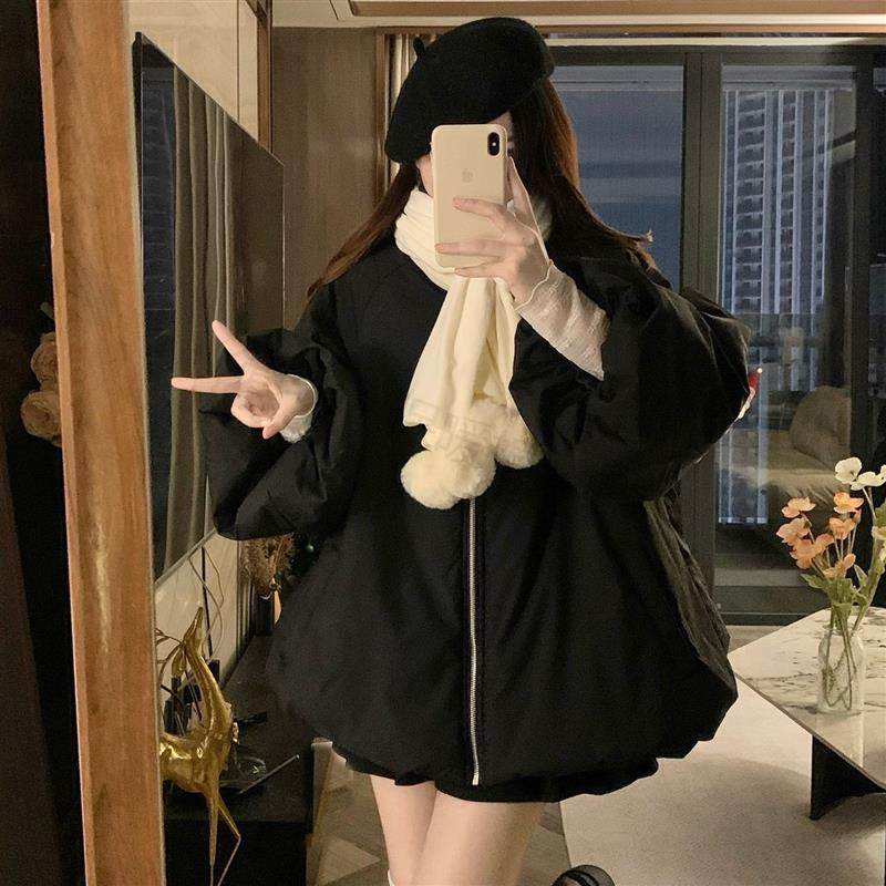 气质时尚搭配围巾棉服外套2025冬季新款减龄花苞拼接加厚保暖棉衣,女装/女士精品,时尚套装,淘宝优惠券,粉丝福利购,淘宝优惠卷