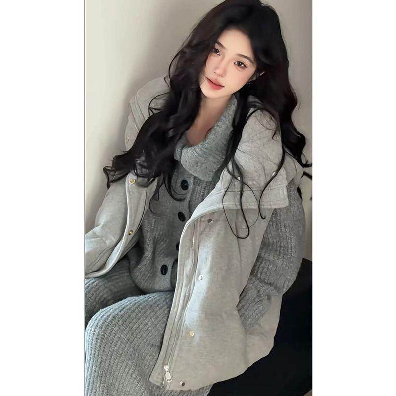 气质灰色夹棉无袖坎肩马甲外套女秋冬季新款宽松时尚百搭立领上衣,女装/女士精品,时尚套装,淘宝优惠券,粉丝福利购,淘宝优惠卷