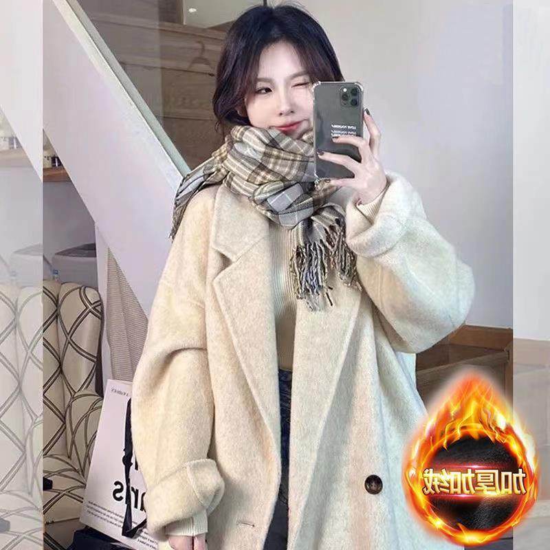 2025赫本风毛呢外套秋冬韩版宽松小个子呢子大衣女中长款加绒加厚,女装/女士精品,时尚套装,淘宝优惠券,粉丝福利购,淘宝优惠卷