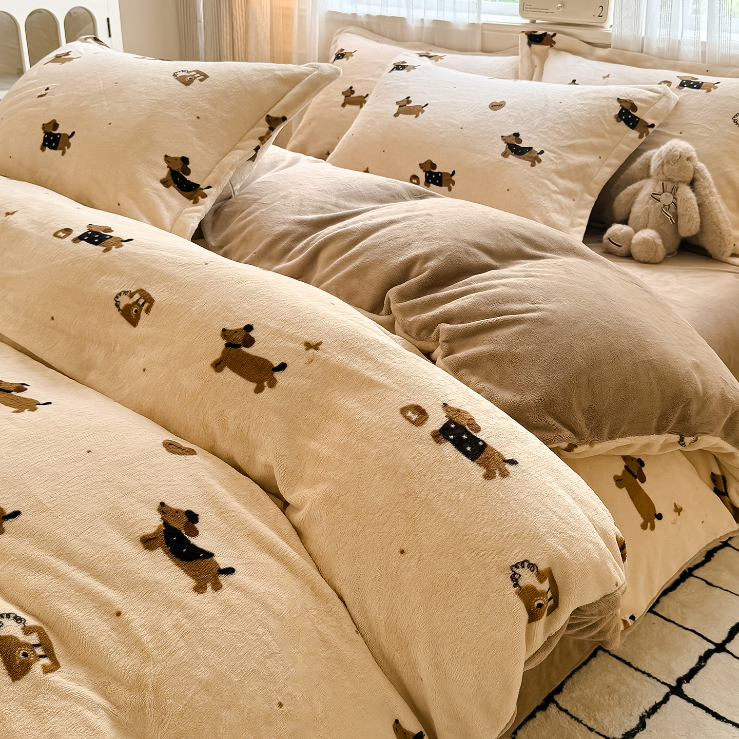 牛奶绒四件套床上用品冬季加厚