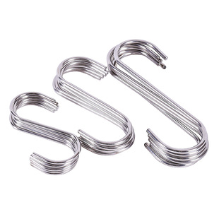 不锈钢s钩厨房壁挂免打孔墙壁衣勾挂蚊帐的钩子门上S型挂钩小强力