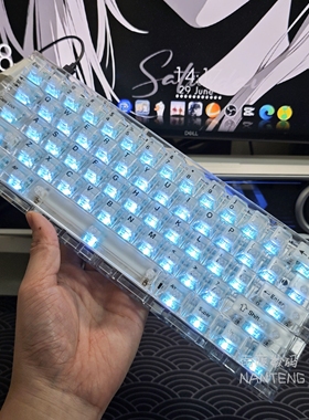 白雾透顶面磨砂四周透明键帽PC磁轴键帽原厂高度机械键盘通用EV63