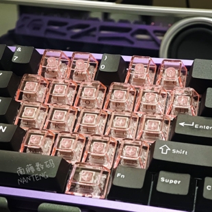 EV63高透爱心透明键帽带刻字母侧刻字符心形原厂磁轴客制化Aec68