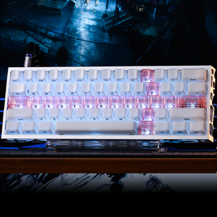 EV63白果冻键帽侧刻透明爱心原厂高度机械键盘客制化EZ63/ACE68