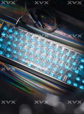 XVX冰碳纹雾透键帽碳纤维侧刻适机械磁轴键盘帽十字轴EV63/64配列