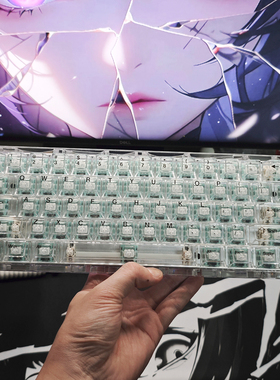 Ez63透明键帽机械键盘侧刻原厂EV63磁轴客制化满改ace68冰晶键帽