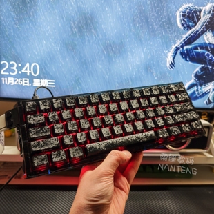 XVX碳纤维纹键帽幽灵锻碳纹侧刻87键原厂磁轴wooting机械键盘EV63