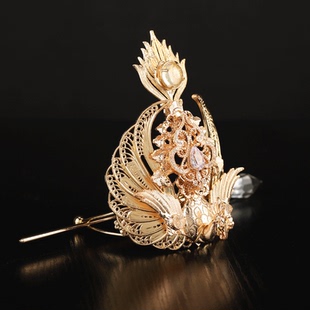 原创手工古风男女通用束发冠汉服头冠古装武侠保色铜发髻簪子套装