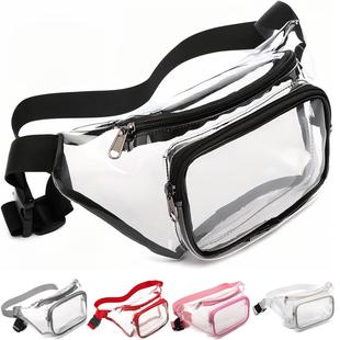 运动腰包pvc透明防水跑步包旅行户外健身收纳包斜跨胸包新品