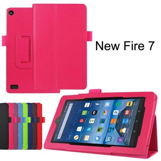 适用于new fire HD7/8/10 21/19/17/15荔枝纹两折保护套定制