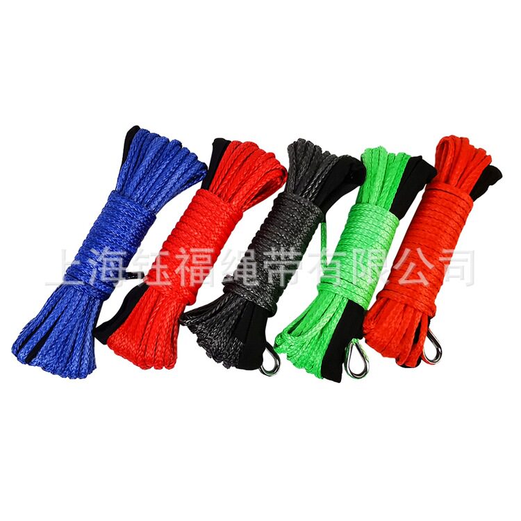 跨境爆款 7mmx15米 atv utv 手动绞盘 拖车绳 牵引绳 绞盘绳