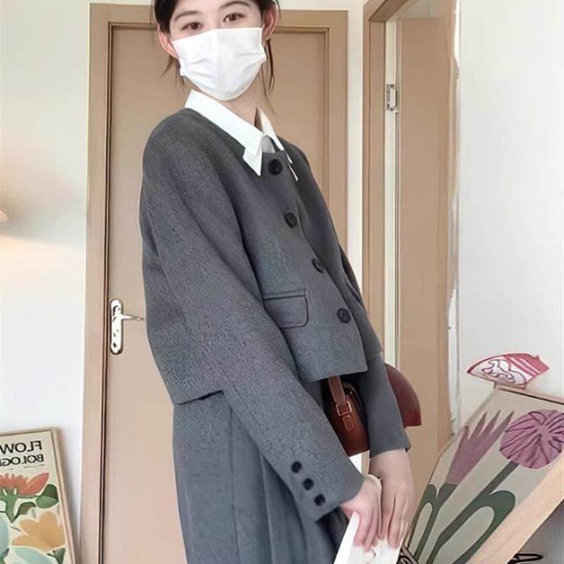 高级感学院风时尚呢子外套上衣炸街百褶裙两件套秋冬小香风套装,女装/女士精品,时尚套装,淘宝优惠券,粉丝福利购,淘宝优惠卷