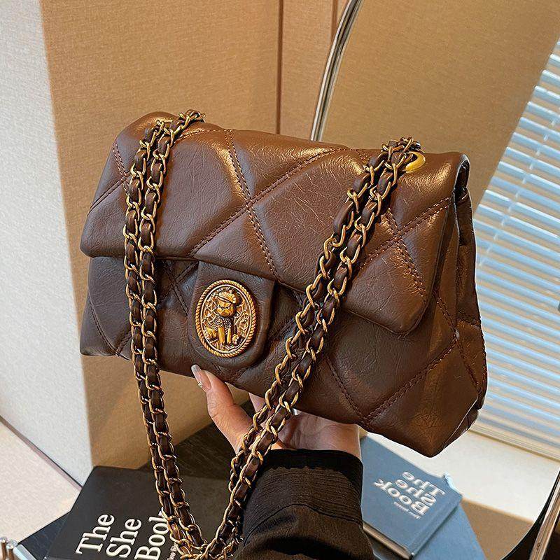 春季高级感美拉德通勤包包女2025新款潮时尚菱格链条单肩包斜挎包,箱包皮具/热销女包/男包,通用款女包,淘宝优惠券,粉丝福利购,淘宝优惠卷