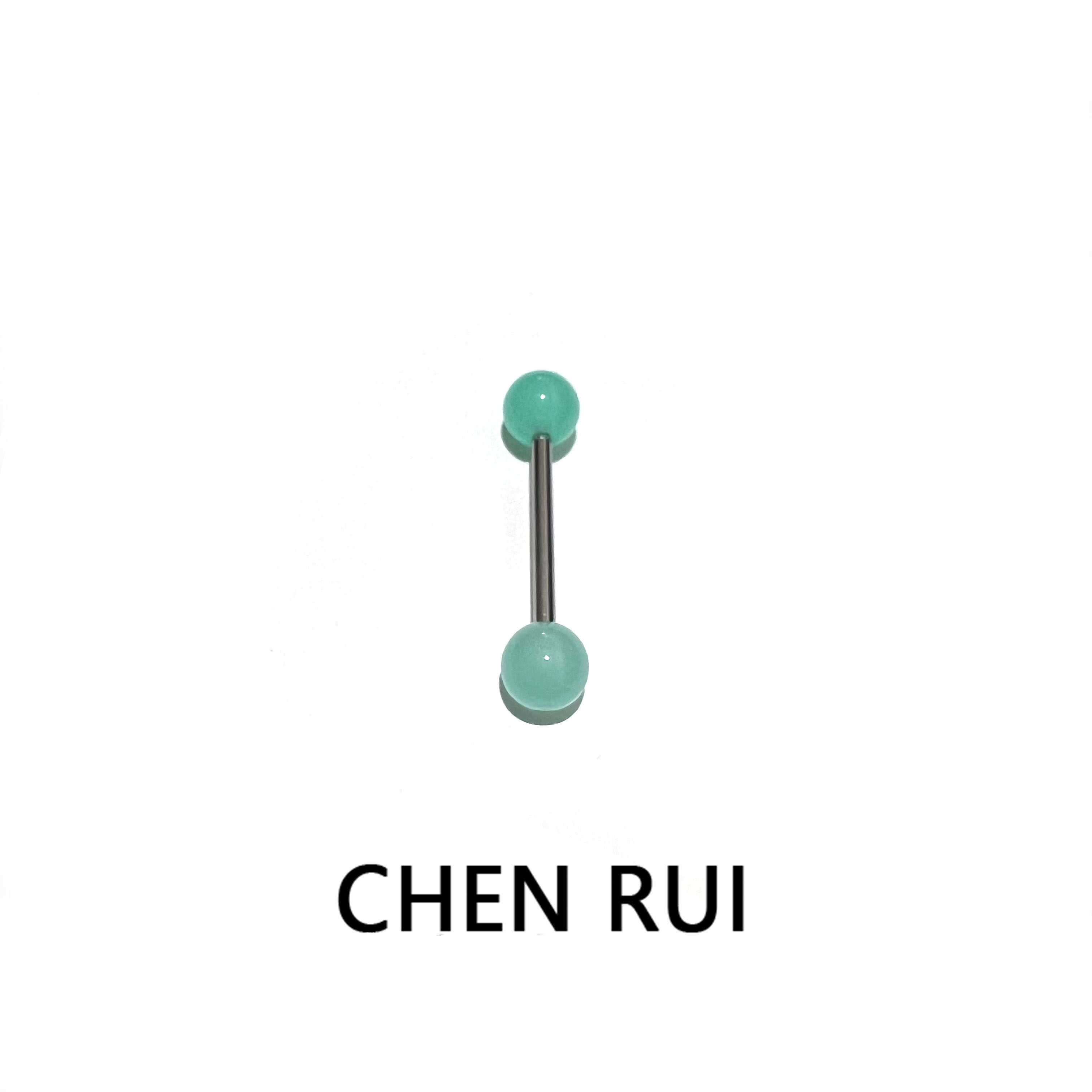 舌钉钛钢基础款医用亚克力薄荷绿辣妹甜美夏季小众可爱穿刺饰品