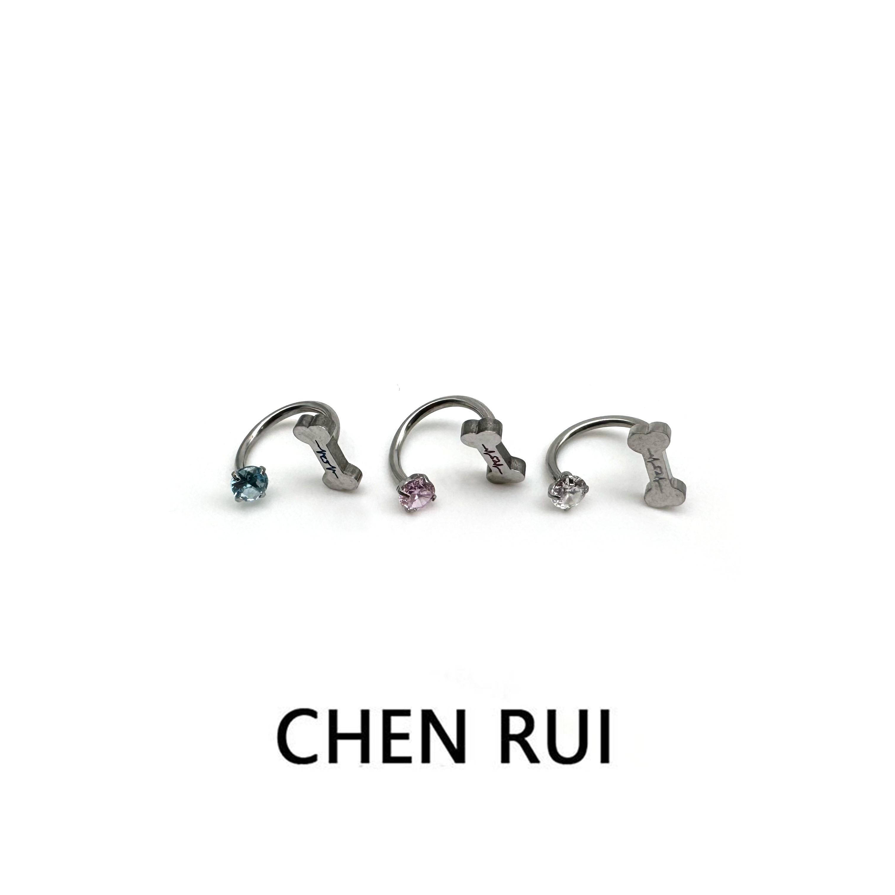 唇环c型钛钢骨头内螺纹朋克有洞爆闪唇钉亚文化饰品医用小众12mm