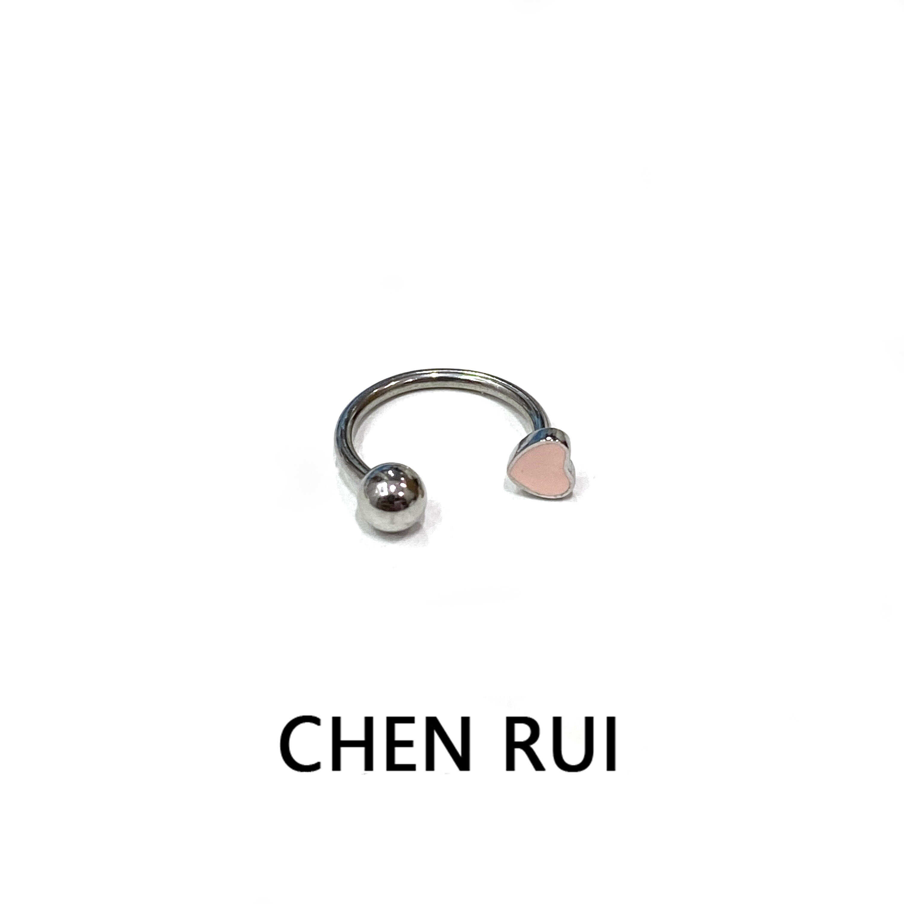 钛钢辣妹朋克爱心小众滴油唇环