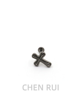 CHENRUI唇钉钛合金饰品钉子亚文化众独特内螺旋十字架3D立体油压