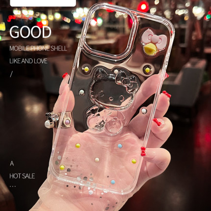 KK猫苹果17原创iphone16promax新款手机壳15滴胶14闪粉13防摔8plus透明xs保护套12mini女7硅胶可爱se小众适用